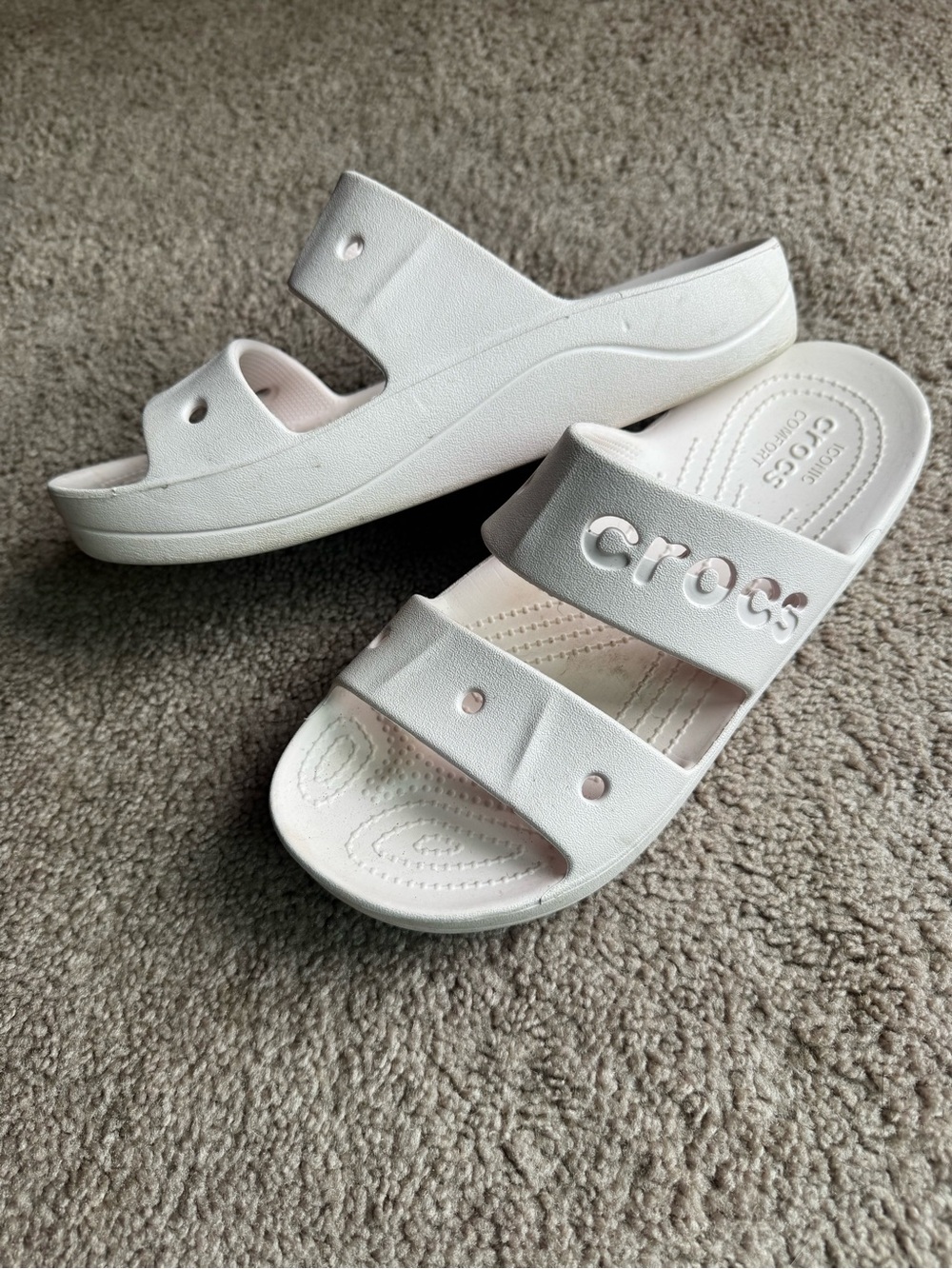 Crocs pale pink platform slides 8 - Picture 3 of 5